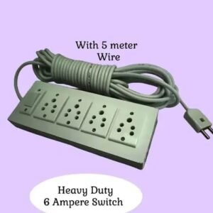 mos wooden 4 plug 1 button extension board (white)